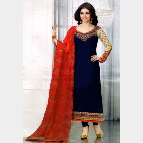 Vinay’s Shawal Kameez in soft Georgette with high quality lucrative dupatta with embroidery and Rhine stone